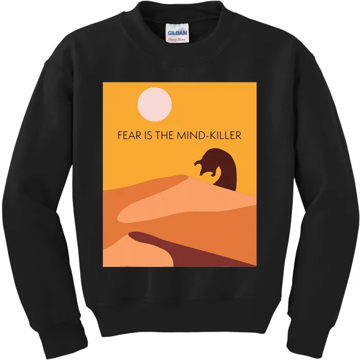 Dune Sci Fi Movie Minimalist Design Fear Is The Mind Killer Kids Sweatshirt