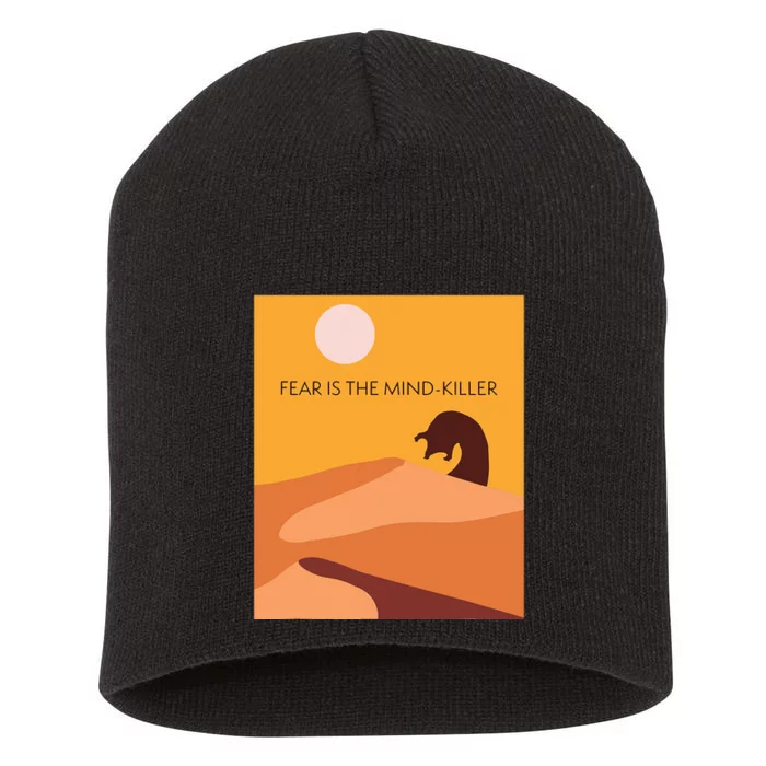 Dune Sci Fi Movie Minimalist Design Fear Is The Mind Killer Short Acrylic Beanie