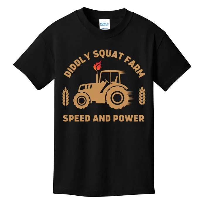 Diddly Squat Farm Speed And Power Tractor Design Kids T-Shirt