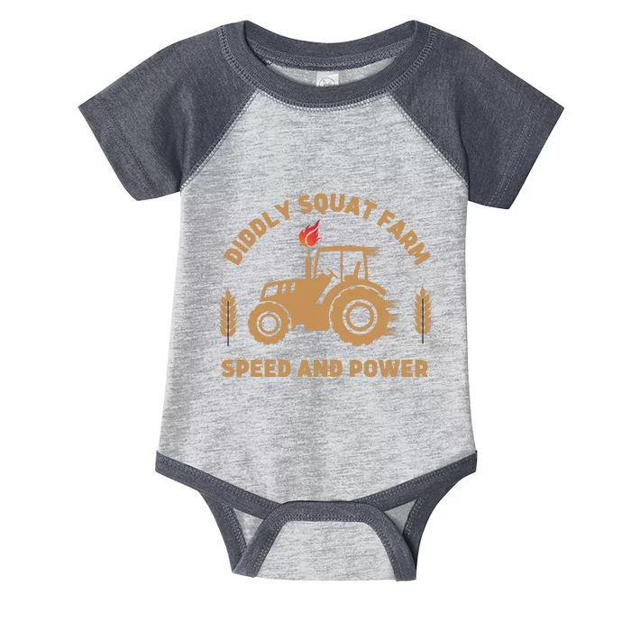 Diddly Squat Farm Speed And Power Tractor Design Infant Baby Jersey Bodysuit