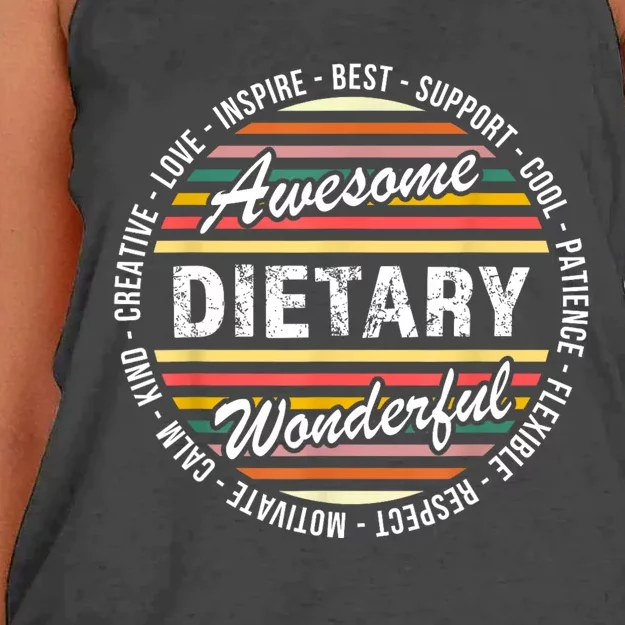 Dietary Shirts Food Service Week Dietary Appreciation Gifts Women's Knotted Racerback Tank