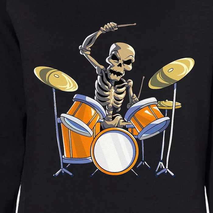 Drummer Skeleton Funny Drum Set Drummer Halloween Womens California Wash Sweatshirt