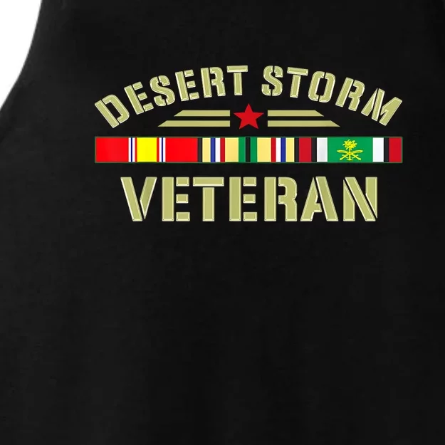 Desert Storm Flag Veteran Day Gift Ladies Tri-Blend Wicking Tank