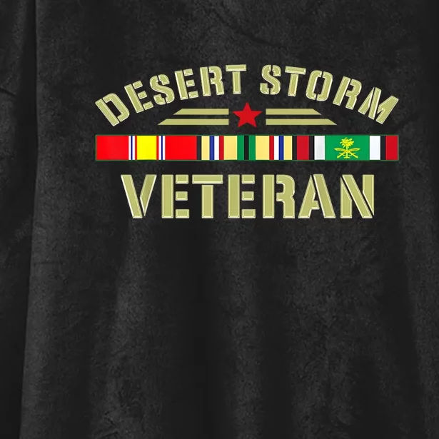 Desert Storm Flag Veteran Day Gift Hooded Wearable Blanket