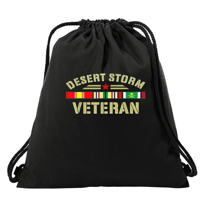 Desert Storm Flag Veteran Day Gift Drawstring Bag