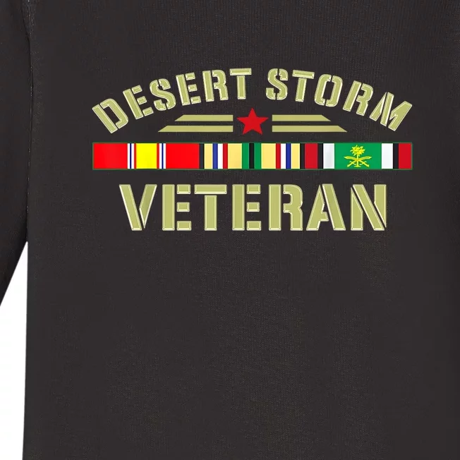 Desert Storm Flag Veteran Day Gift Baby Long Sleeve Bodysuit