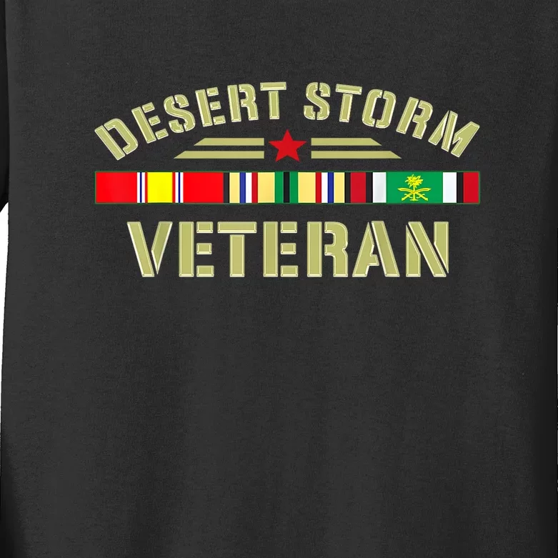 Desert Storm Flag Veteran Day Gift Kids Long Sleeve Shirt