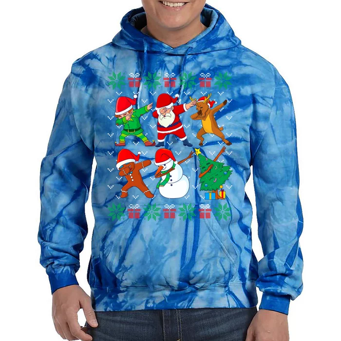 Dabbing Santa Friends Ugly Xmas Sweater Dab Boys Gift Tie Dye Hoodie