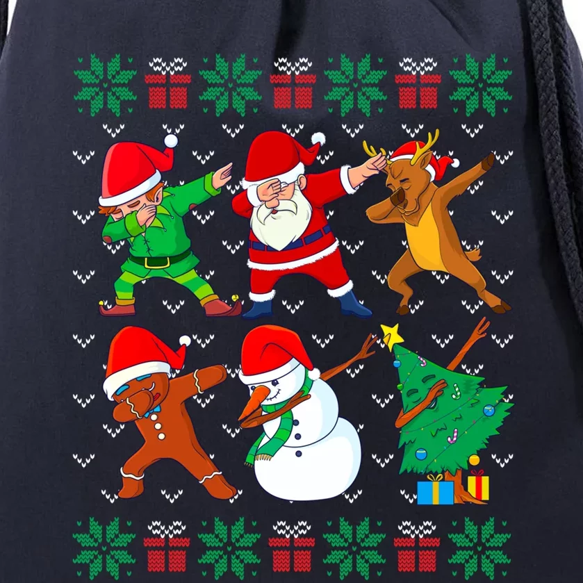 Dabbing Santa Friends Ugly Xmas Sweater Dab Boys Gift Drawstring Bag