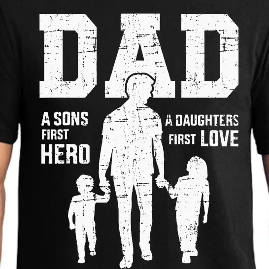 Dad Sons First Hero Daughter Love For Fathers Day Pajama Set