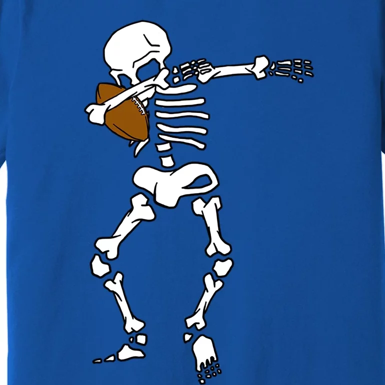 Dabbing Skeleton Football Funny Halloween Dab Costume Gift Premium T-Shirt