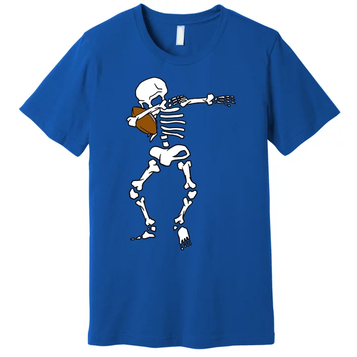 Dabbing Skeleton Football Funny Halloween Dab Costume Gift Premium T-Shirt