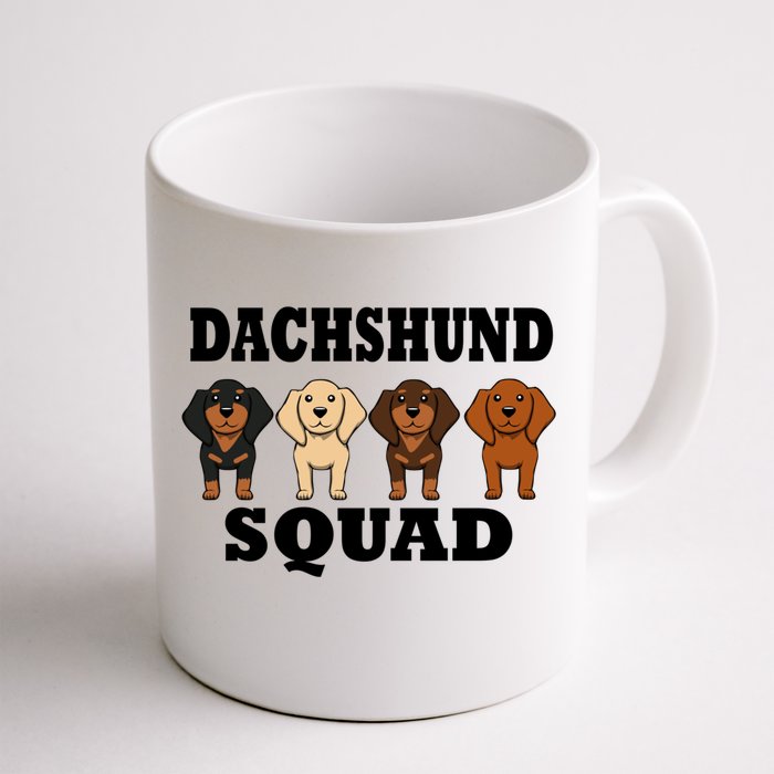 Dachshund Squad Funny Dog Team Pet Gift Front & Back Coffee Mug