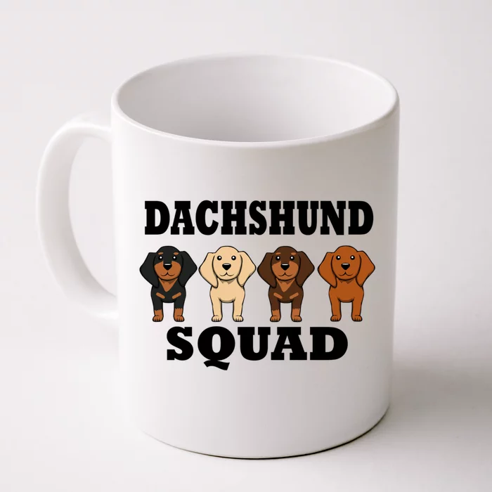 Dachshund Squad Funny Dog Team Pet Gift Front & Back Coffee Mug