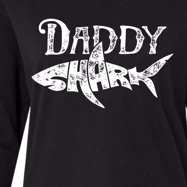 Daddy Shark Fathers Day Gifts Family Matching Dad Womens Cotton Relaxed Long Sleeve T-Shirt