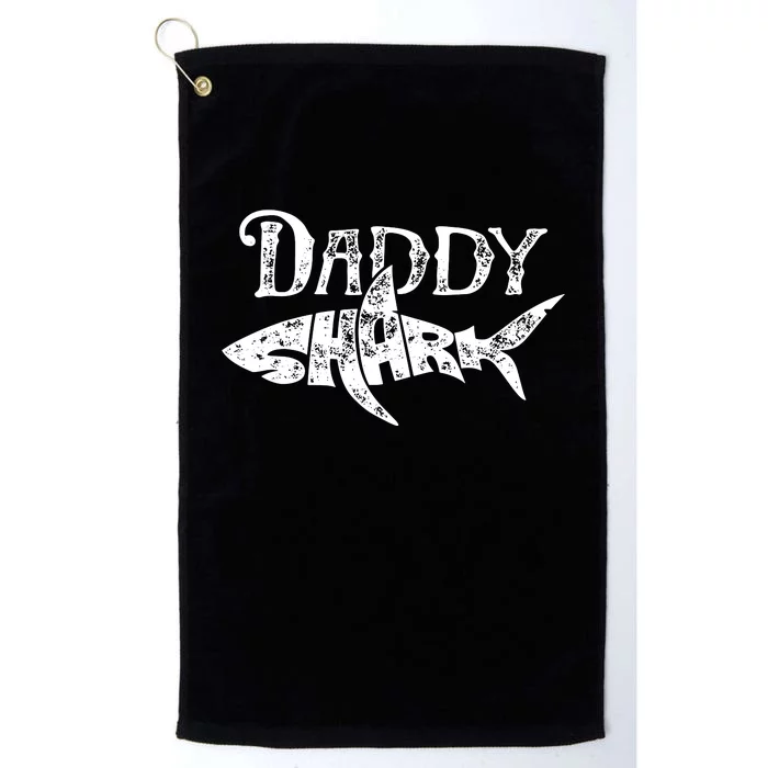 Daddy Shark Fathers Day Gifts Family Matching Dad Platinum Collection Golf Towel