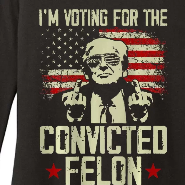 Double Sided Front And Back IM Voting Convicted Felon 2024 Womens CVC Long Sleeve Shirt