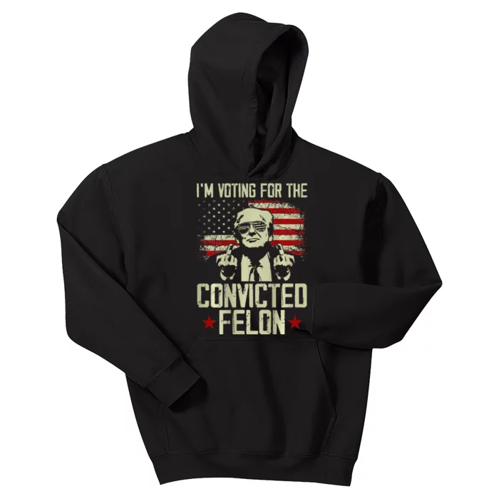 Double Sided Front And Back IM Voting Convicted Felon 2024 Kids Hoodie