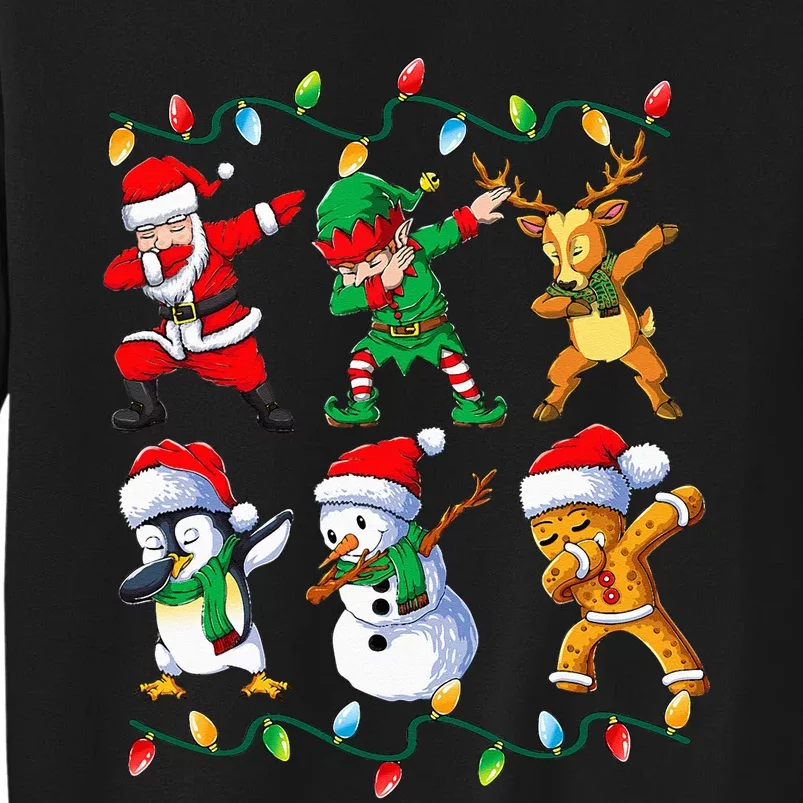 Dabbing Santa Friends Xmas Gifts Kids Girls Christmas Tall Sweatshirt