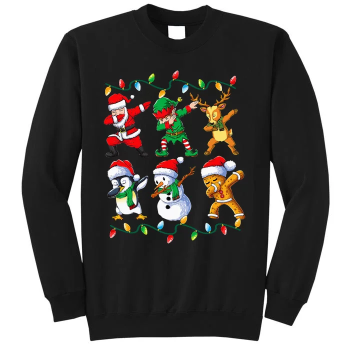 Dabbing Santa Friends Xmas Gifts Kids Girls Christmas Tall Sweatshirt