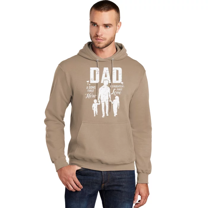 Dad Sons First Hero Daughters Love For Fathers Day Hoodie