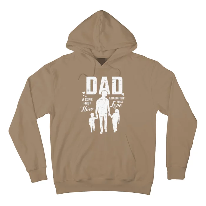 Dad Sons First Hero Daughters Love For Fathers Day Hoodie