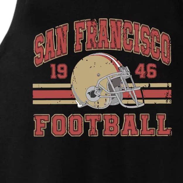 Distressed San Francisco Football Ladies Tri-Blend Wicking Tank