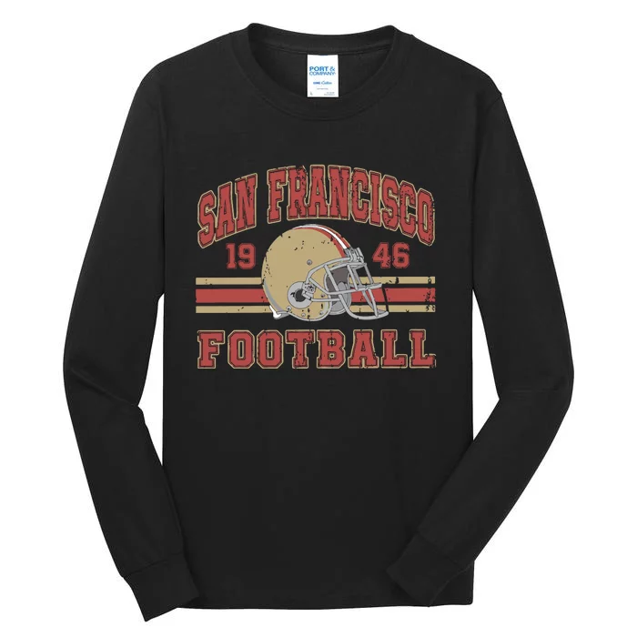 Distressed San Francisco Football Tall Long Sleeve T-Shirt