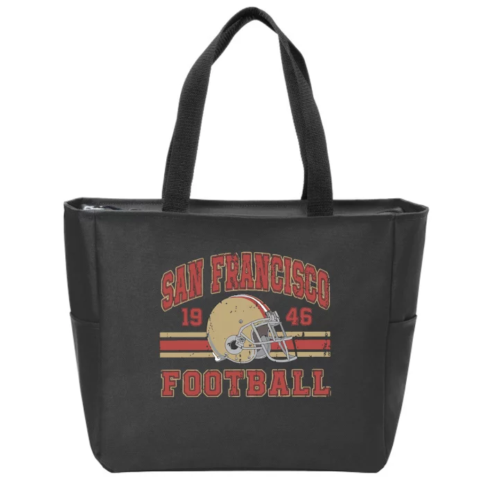 Distressed San Francisco Football Zip Tote Bag