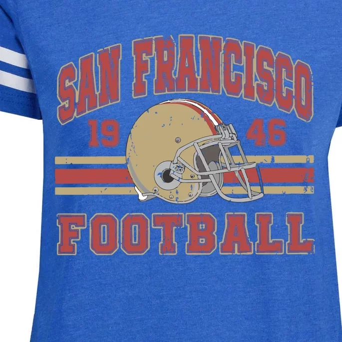 Distressed San Francisco Football Enza Ladies Jersey Football T-Shirt