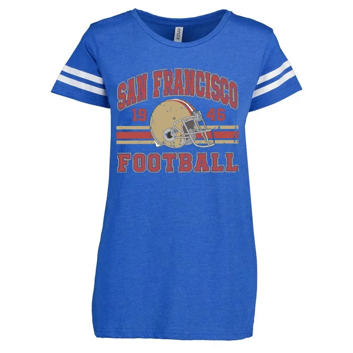 Distressed San Francisco Football Enza Ladies Jersey Football T-Shirt