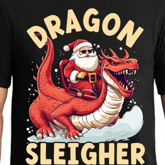 Dragon Sleigher Funny Santa Christmas Pajama Set