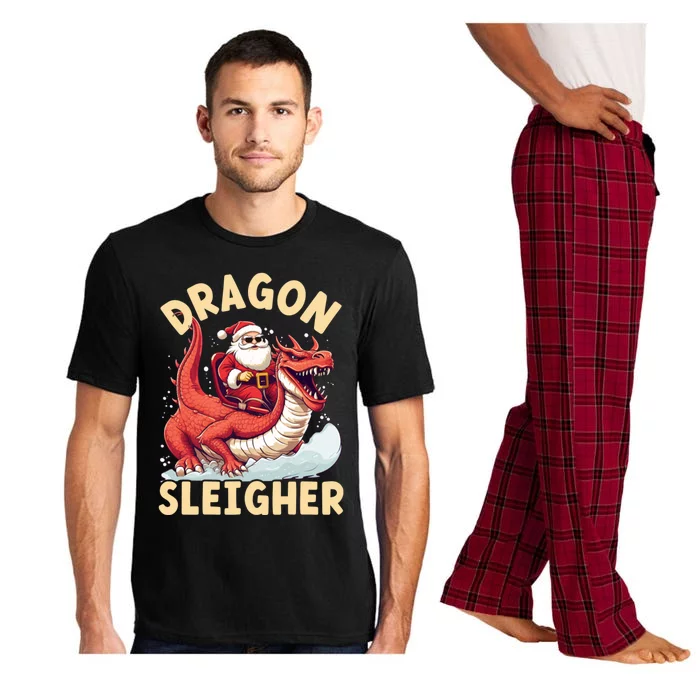 Dragon Sleigher Funny Santa Christmas Pajama Set