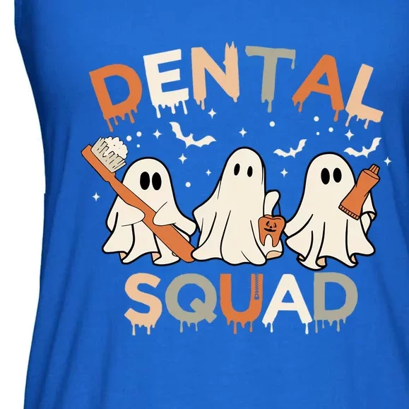 Dental Squad Funny Boo Teeth Dentists Halloween Retro Groovy Gift Ladies Essential Flowy Tank