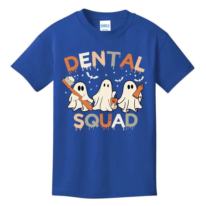 Dental Squad Funny Boo Teeth Dentists Halloween Retro Groovy Gift Kids T-Shirt