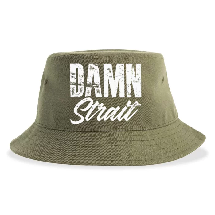 Damn S.T.R.A.I.T Folk Style Western Country Music Sustainable Bucket Hat