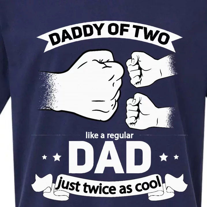 Dad Squared Fathers Day Dad Of Two Sueded Cloud Jersey T-Shirt