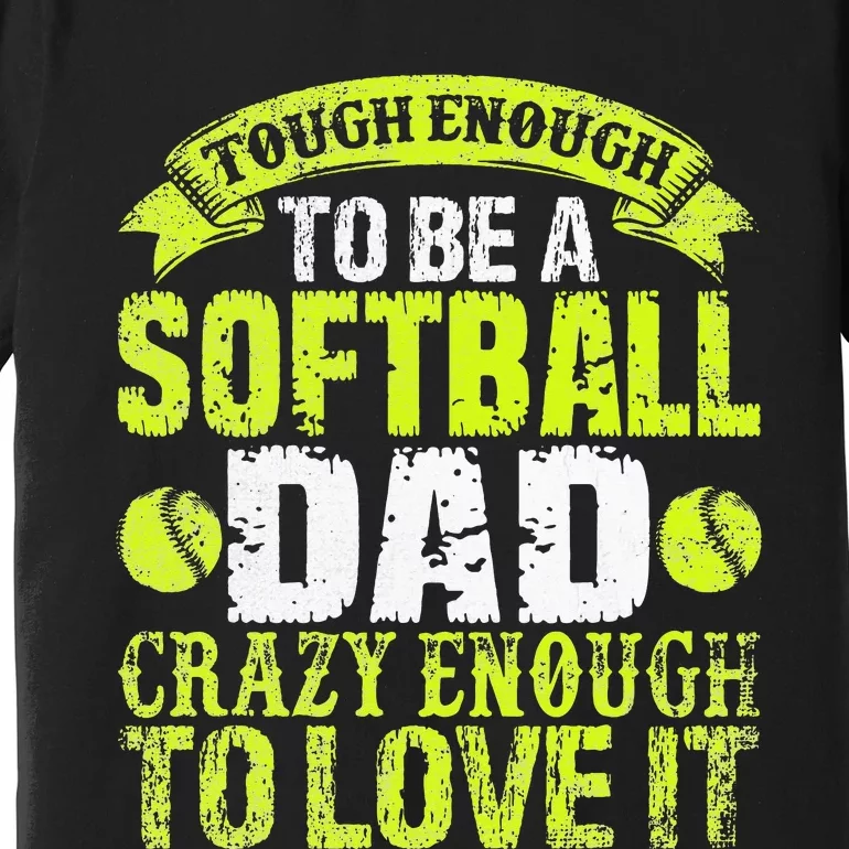 Dad Softball Fun Baller's Father Design Sports Humor Premium T-Shirt