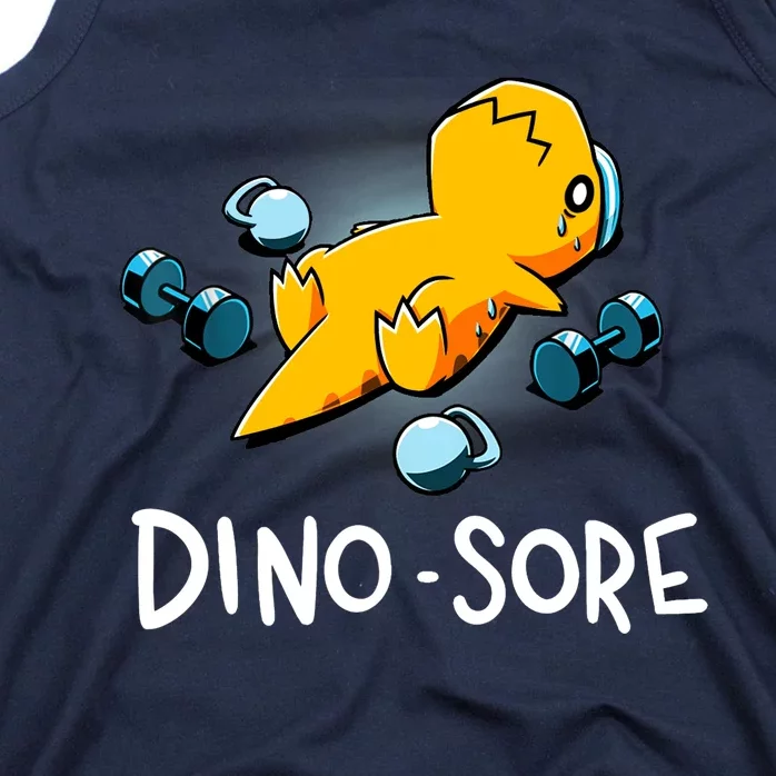 Dino Sore Funny Dinosaur Workout Gym Fitness Lifting Tank Top