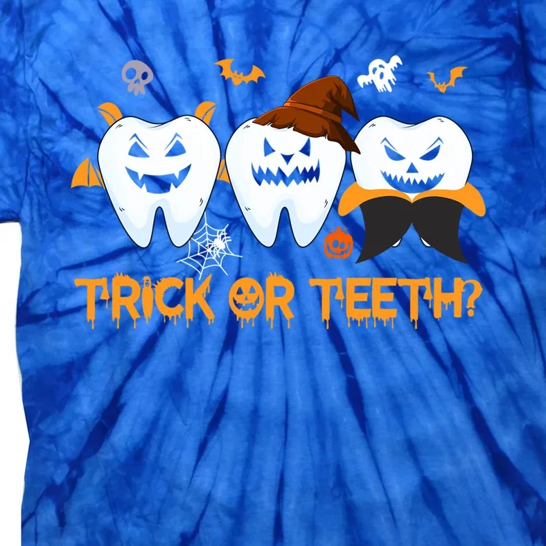 Dental Squad Funny Trick Or Teeth Dentist Halloween Costume Gift Tie-Dye T-Shirt