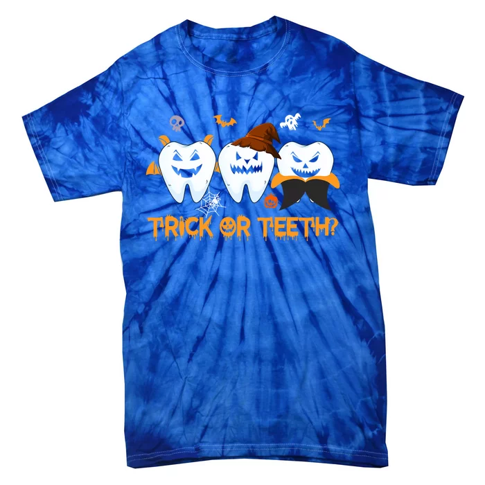 Dental Squad Funny Trick Or Teeth Dentist Halloween Costume Gift Tie-Dye T-Shirt