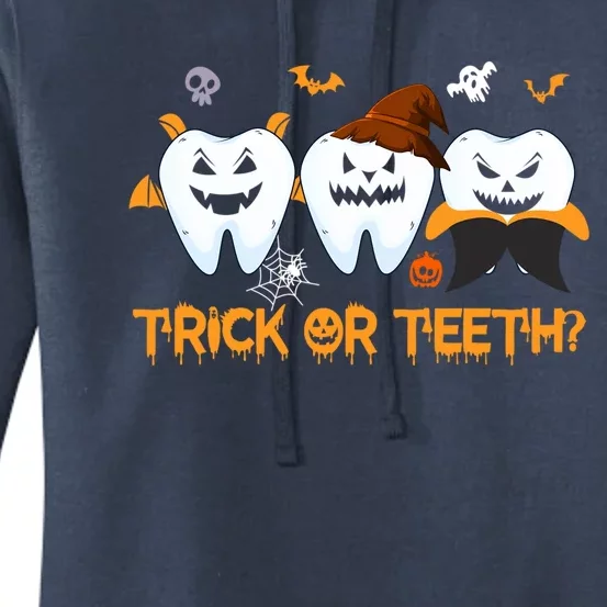 Dental Squad Funny Trick Or Teeth Dentist Halloween Costume Gift Women's Pullover Hoodie