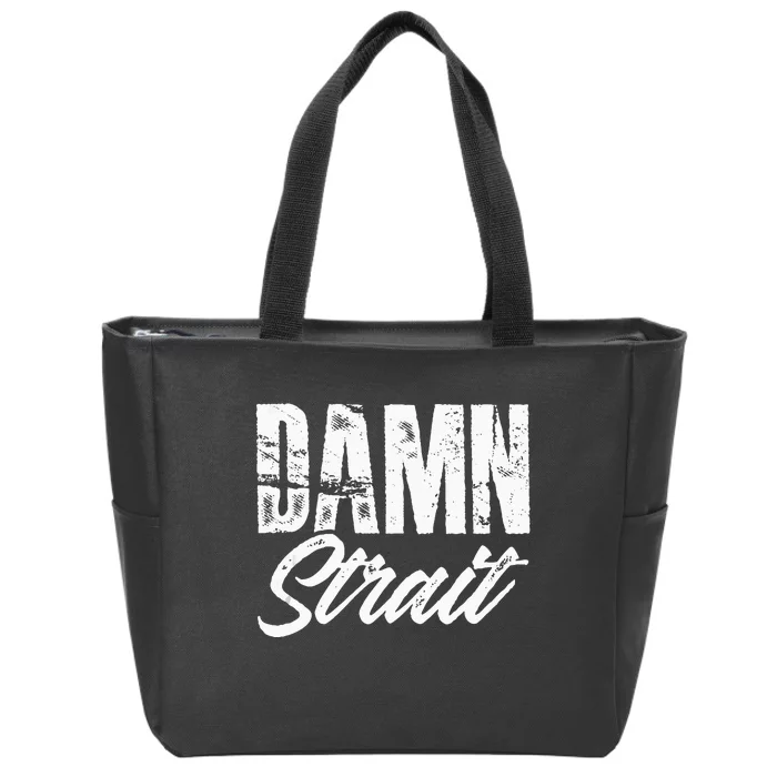 Damn S.T.R.A.I.T Folk Style Western Country Music Zip Tote Bag