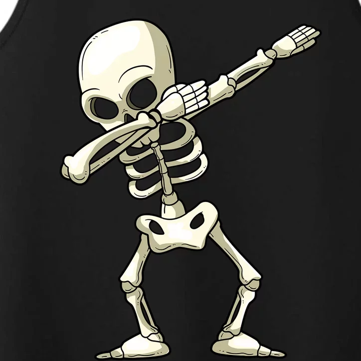 Dabbing Skeleton Funny Halloween Monster Gift Performance Tank