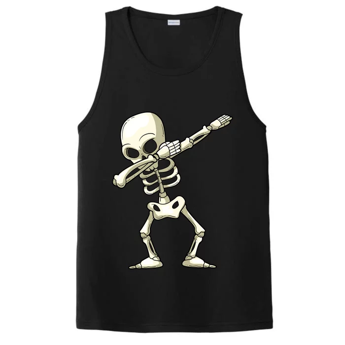 Dabbing Skeleton Funny Halloween Monster Gift Performance Tank