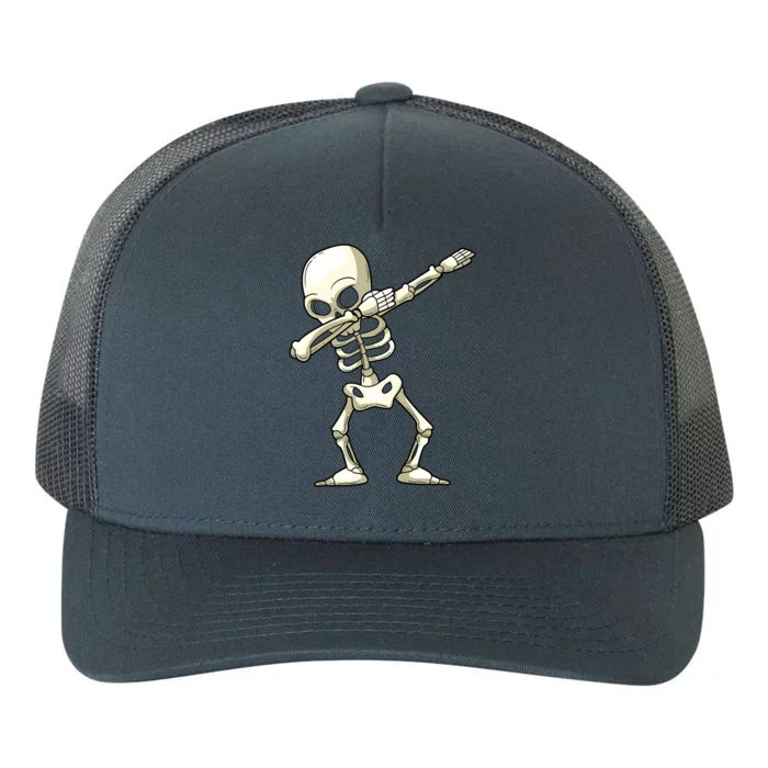 Dabbing Skeleton Funny Halloween Monster Gift Yupoong Adult 5-Panel Trucker Hat