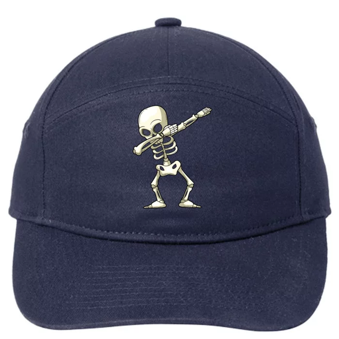 Dabbing Skeleton Funny Halloween Monster Gift 7-Panel Snapback Hat