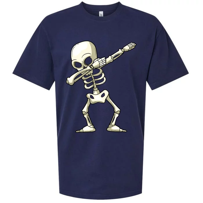 Dabbing Skeleton Funny Halloween Monster Gift Sueded Cloud Jersey T-Shirt