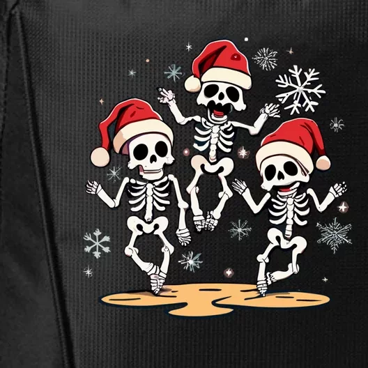 Dancing Skeleton Funny Christmas Halloween Cute Snow Xmas Gift City Backpack