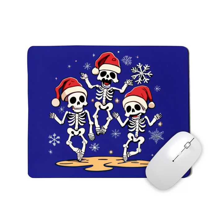 Dancing Skeleton Funny Christmas Halloween Cute Snow Xmas Gift Mousepad